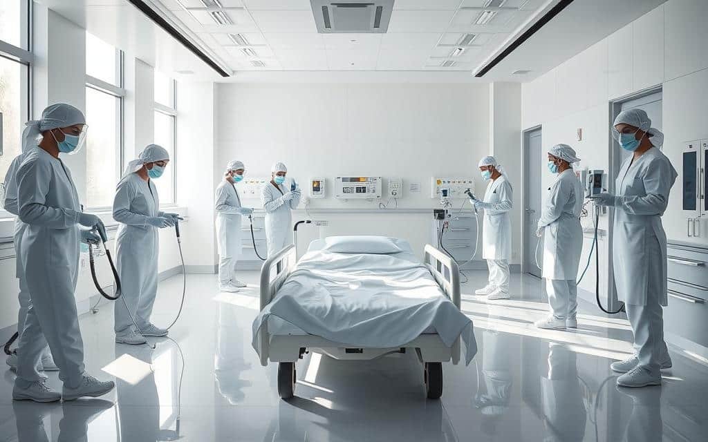 تنظيف وتعقيم المستشفيات والعيادات